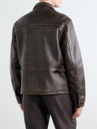 Officine Générale - Mori Leather Jacket - Brown
