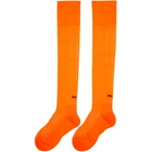 Miu Miu Orange Over-the-Knee Logo Socks