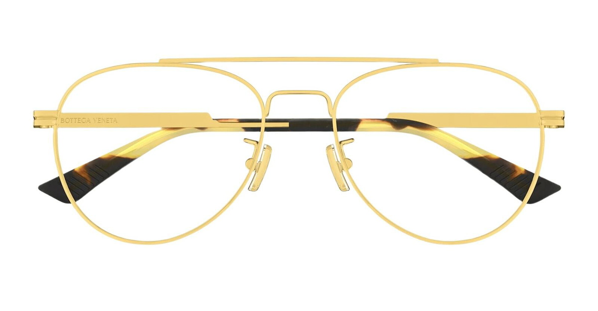 Bottega Veneta Eyewear Bv1340ok-001 - Gold Rx / Asian Fit Glasses