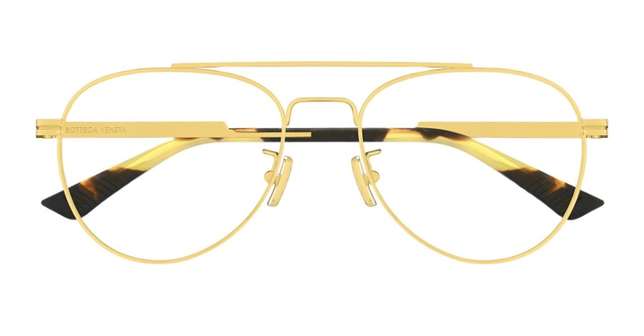 Photo: Bottega Veneta Eyewear Bv1340ok-001 - Gold Rx / Asian Fit Glasses