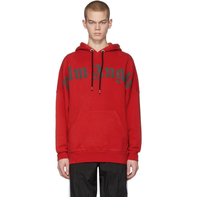 Photo: Palm Angels Red Front Logo Hoodie
