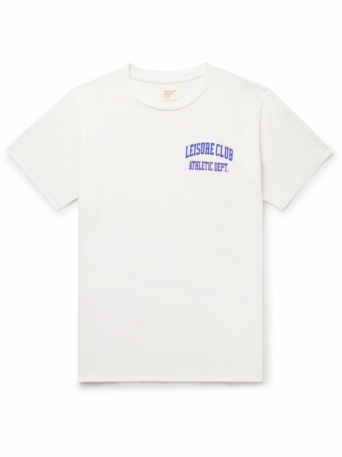 Photo: Pasadena Leisure Club - Athletic Dept. Logo-Print Garment-Dyed Cotton-Jersey T-Shirt - White