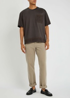 Che Inigo Crochet-trimmed Cotton T-shirt Dark Brown