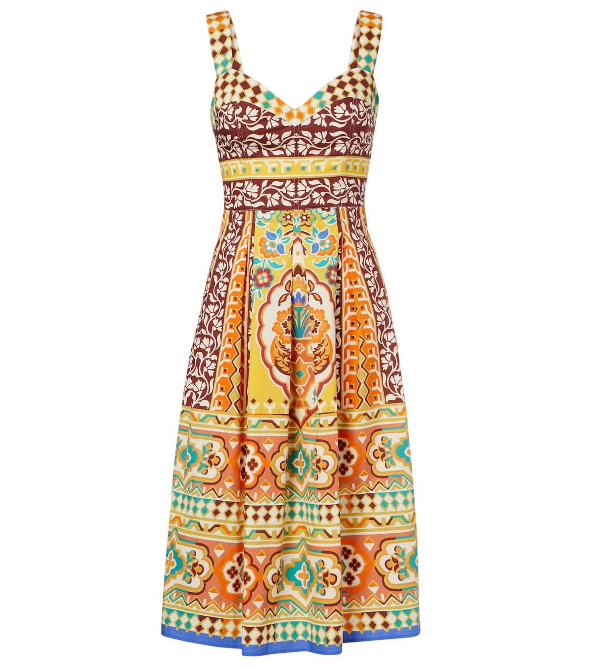 Etro Printed tulle and velvet midi dress Etro Etro Printed tulle and velvet midi dress Etro