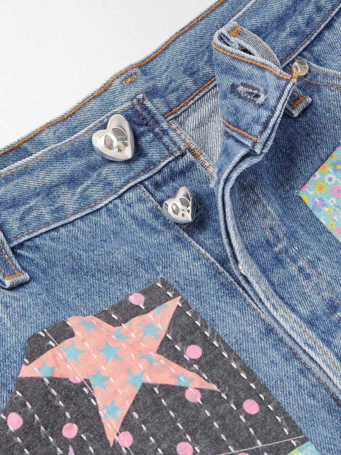 READYMADE - Flared Appliquéd Patchwork Jeans