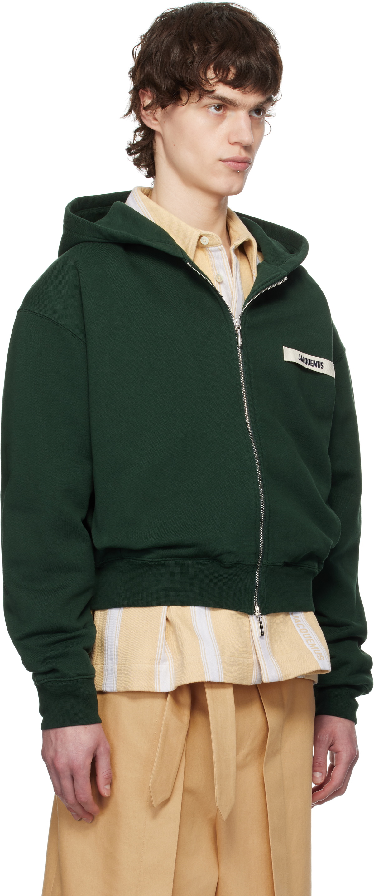 JACQUEMUS Green La Croisière 'The Gros Grain zipped' Hoodie Jacquemus