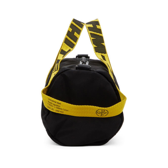 OFF-WHITE Industrial strap nylon duffle bag 'Black Yellow