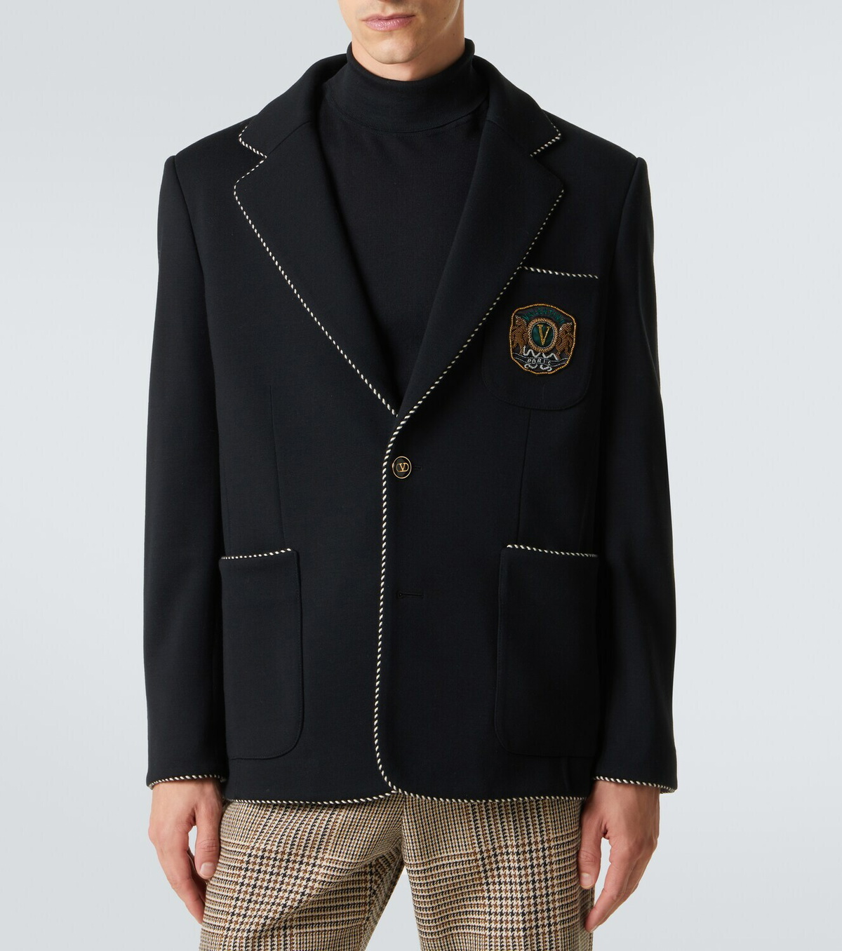 Valentino Embroidered virgin wool blazer