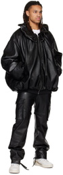 ANDREĀDAMO Black Paneled Leather Pants