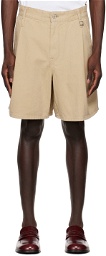 Wooyoungmi Beige Pleated Shorts