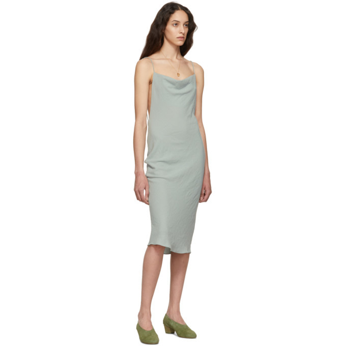 Eckhaus Latta Grey Beaded Cowl Neck Dress Eckhaus Latta