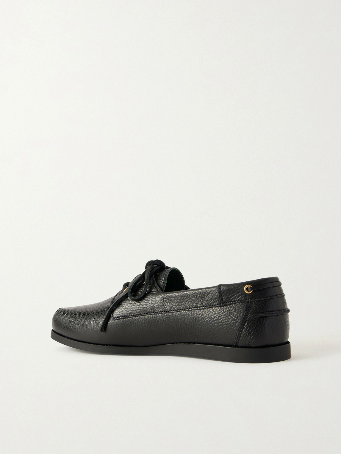 VINNY's - Boatman Full-Grain Leather Boat Shoes - Black