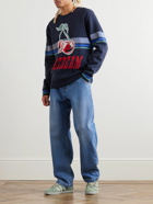 ICECREAM - Intarsia Cotton and Wool-Blend Sweater - Blue