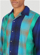 Ombre Plaid Patchwork Shirt in Blue