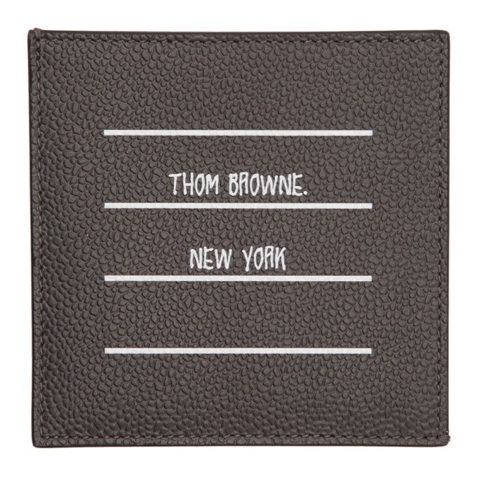 Photo: Thom Browne Grey TBNY Paper Label Square Single Card Holder