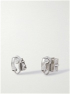 SAINT LAURENT - Silver-Tone Crystal Clip Earrings