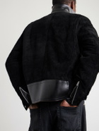 Sacai - Leather-Trimmed Suede Jacket - Black