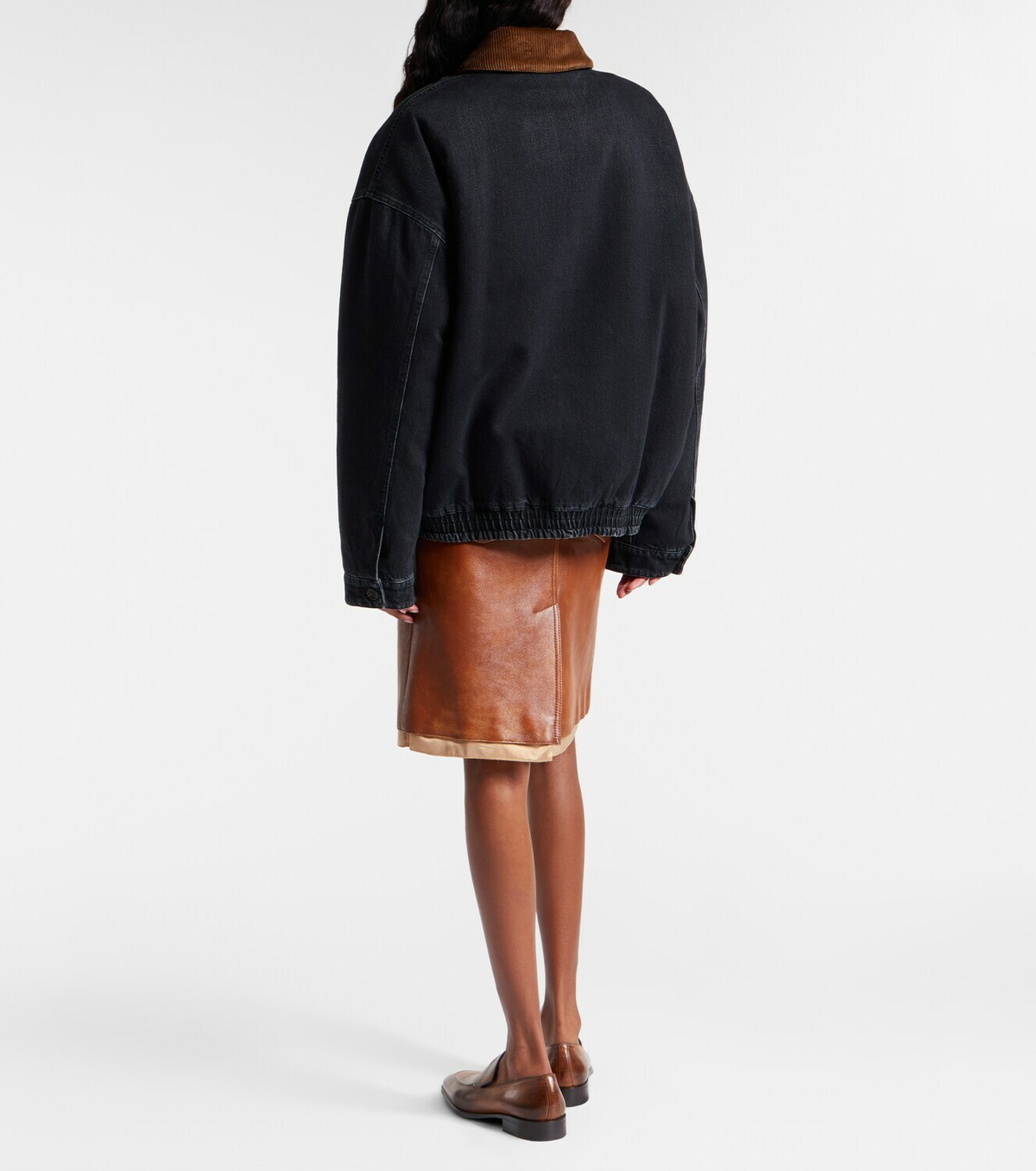 Miu Miu Shearling-trimmed denim jacket