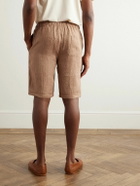 De Petrillo - Straight-Leg Herringbone Linen Drawstring Shorts - Neutrals