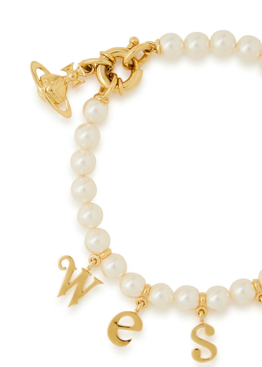 Vivienne Westwood Leanne Letter-charm Pearl Bracelet - One Size