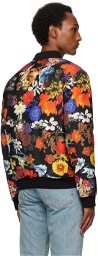 Moschino Multicolor Allover Flowers Bomber Jacket