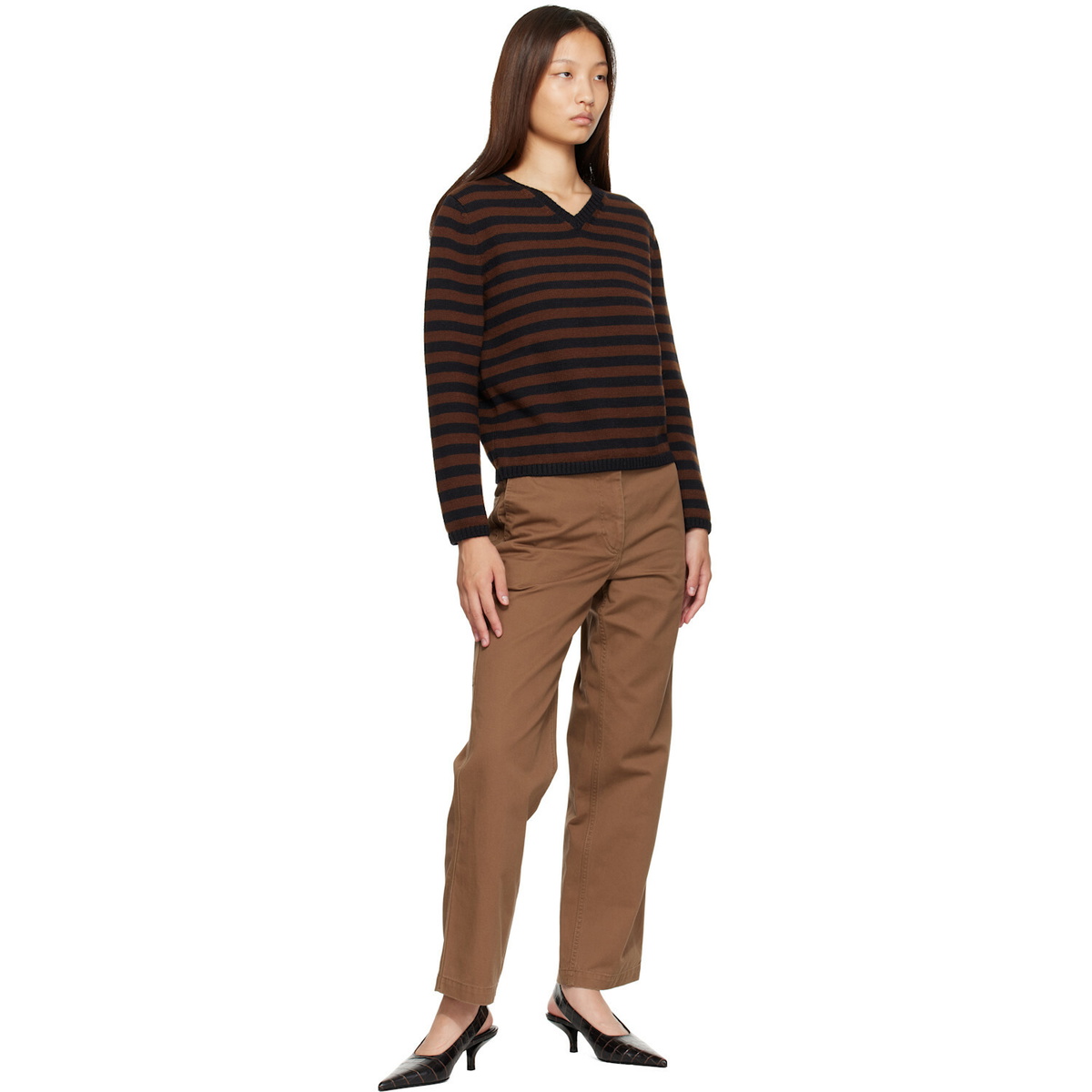 Nothing Written Brown Molly V-Neck Pullover Sweater