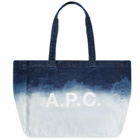 A.P.C. Diane Denim Logo Shopping Bag in Bleached Out