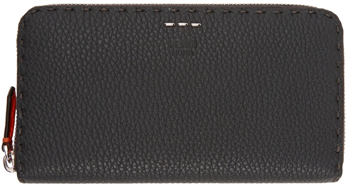 Photo: Fendi Grey & Orange Zip-Around Wallet