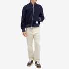 Thom Browne Men's Wool Fleece Bomber Jacket in Navy