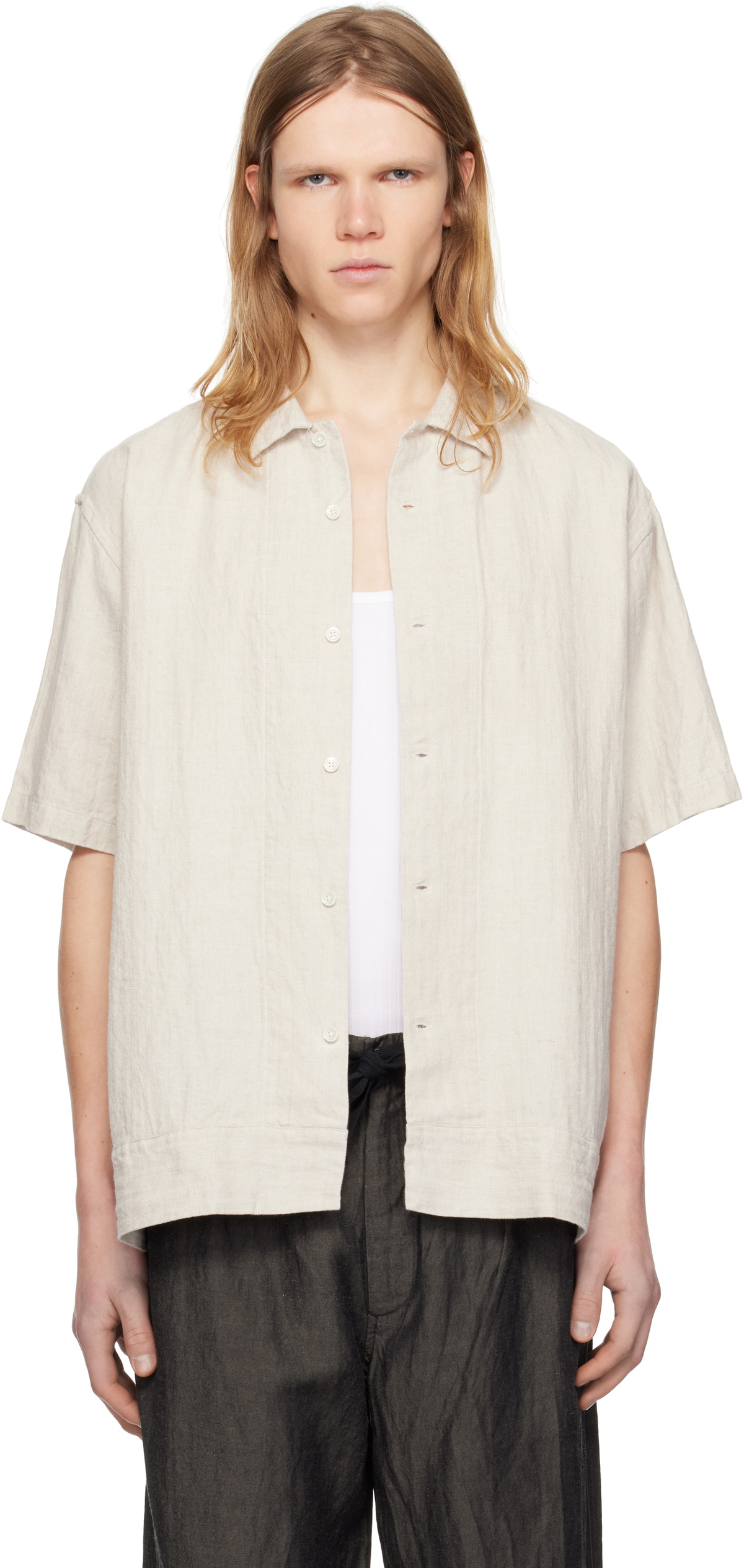 Pilgrim Surf + Supply Off-White Claude Short Sleeve Shirt Pilgrim