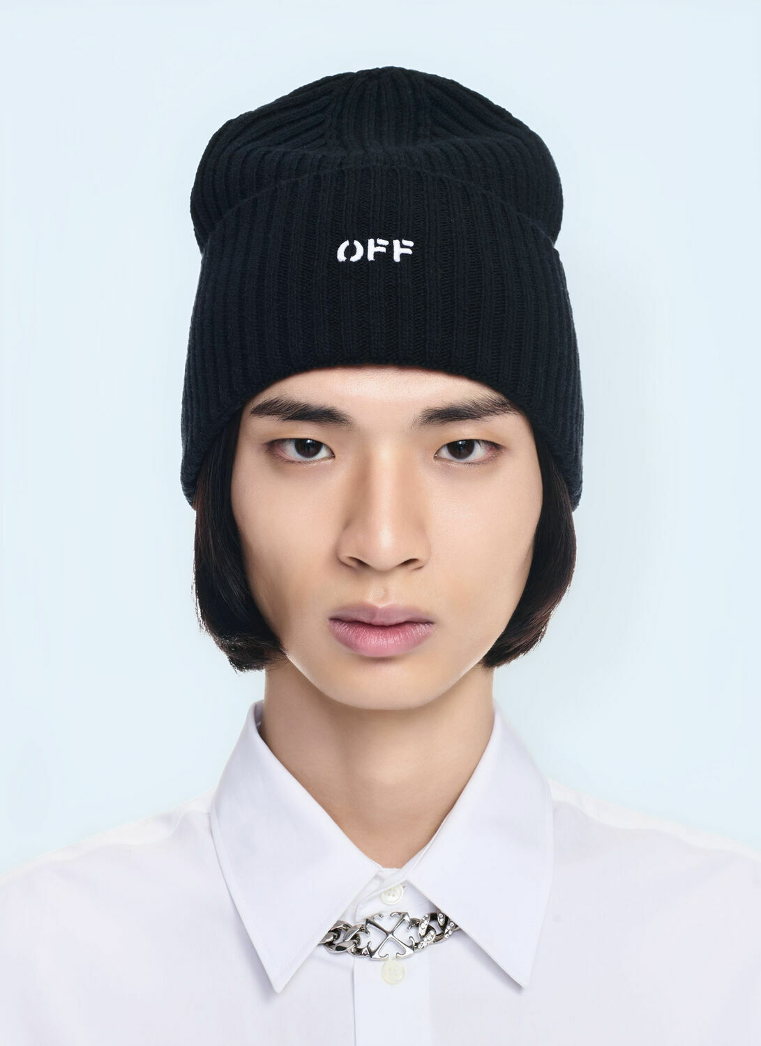 OFF WHITE Offstamp Loose Knit Beanie Hat