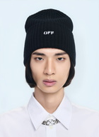 OFF WHITE Offstamp Loose Knit Beanie Hat