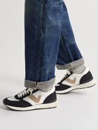 Visvim - Dunand Suede and Leather-Trimmed Mesh Sneakers - Black