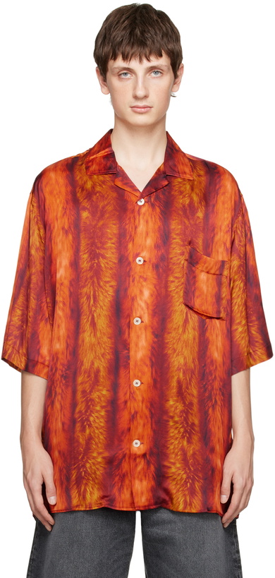 Photo: Acne Studios Red Fur Print Shirt