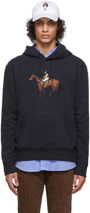 Photo: Ralph Lauren Purple Label Navy Standing Horse Hoodie