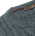 Loro Piana - Slim-Fit Cable-Knit Mélange Baby Cashmere Sweater - Men - Blue