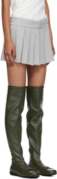 OPEN YY Gray Pleats Layered Jersey Miniskirt