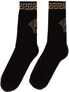 Versace Black & Gold Jacquard Medusa Socks