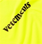 Vetements - Appliquéd Logo-Print Cotton-Jersey T-Shirt - Yellow