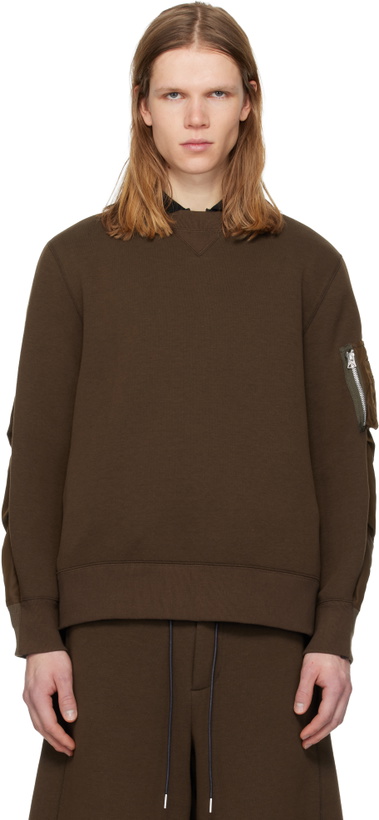 Photo: sacai Brown Sponge Pullover Sweatshirt