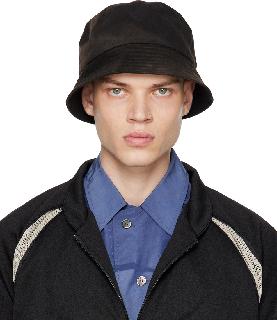 JiyongKim バケットハット JiyongKim Black Sun-Bleached Bucket Hat