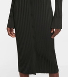 Galvan Ribbed button-down midi dress