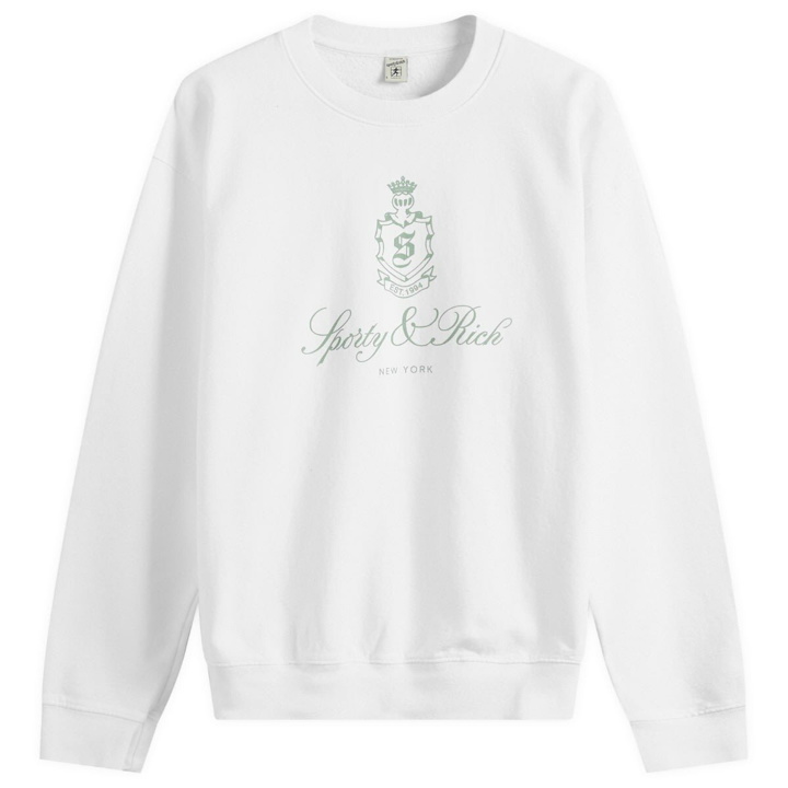 Photo: Sporty & Rich Men's Vendome Sweatshirt in White/Sage