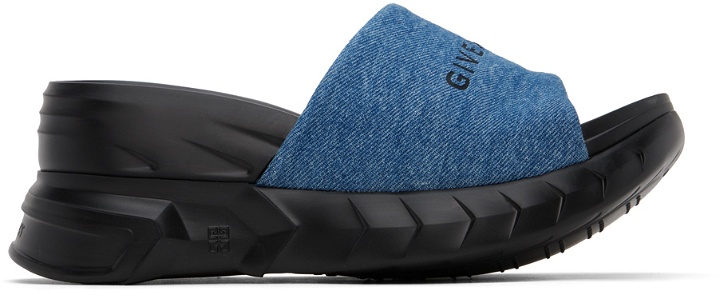 Photo: Givenchy Black & Blue Marshmallow Heeled Sandals