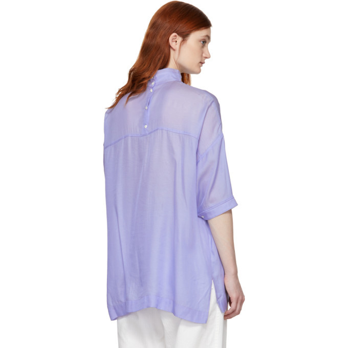 Chimala Blue High Neck Blouse