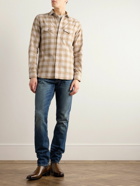 TOM FORD - Checked Cotton-Flannel Western Shirt - Neutrals