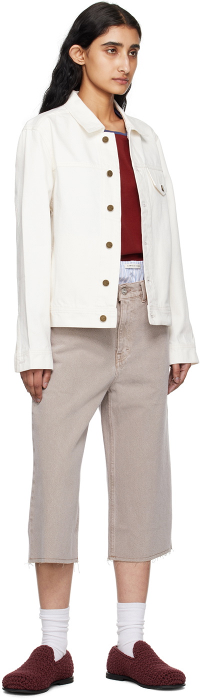 Carter Young SSENSE Exclusive White Arch Denim Jacket