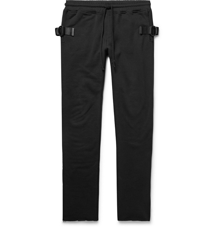 Photo: RtA - Slim-Fit Tapered Webbing-Trimmed Loopback Cotton-Jersey Sweatpants - Black