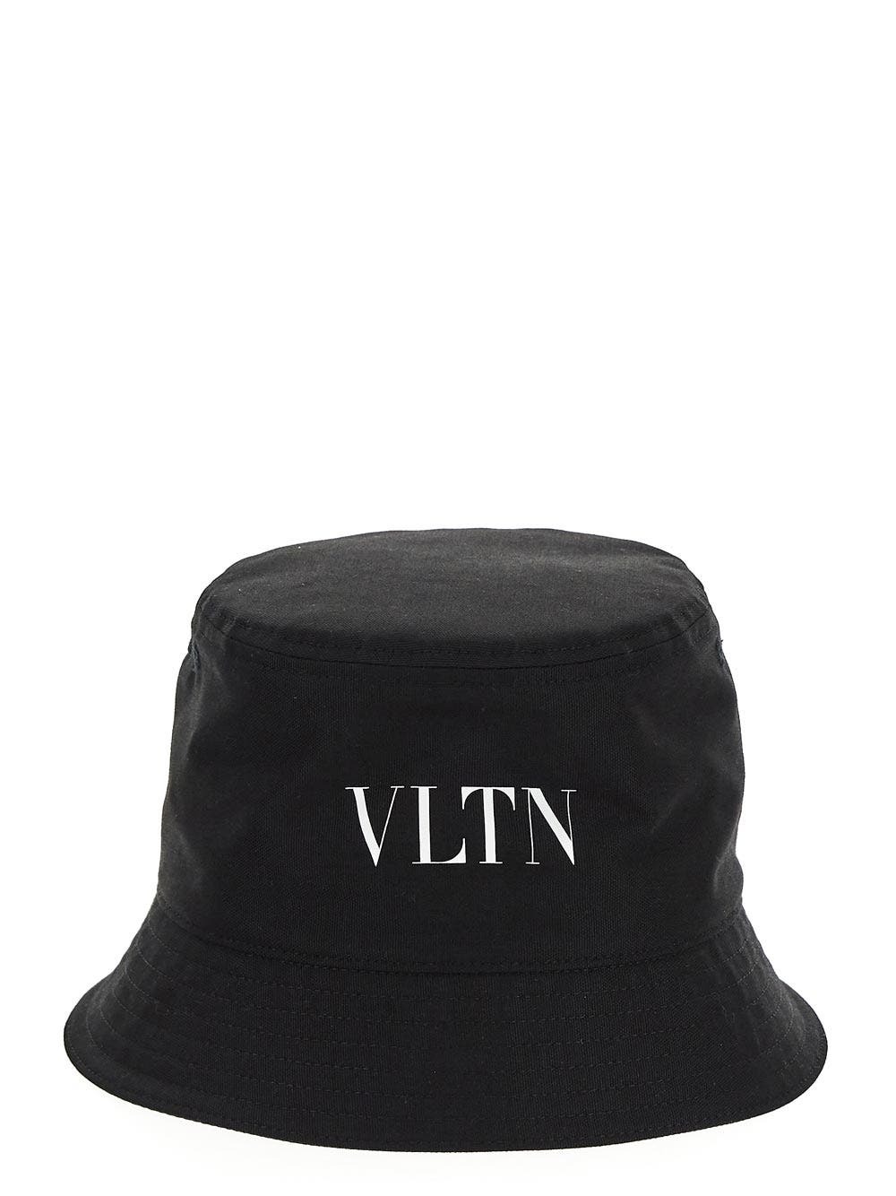 Valentino Garavani Vlogo Signature Silk Bucket Hat Man Black 59