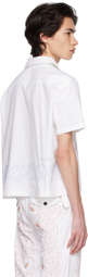Bode White Zig-Zag Couching Shirt